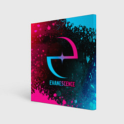 Холст квадратный Evanescence - neon gradient, цвет: 3D-принт