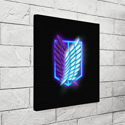 Холст квадратный Attack on Titan neon logo, цвет: 3D-принт — фото 2