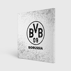 Холст квадратный Borussia с потертостями на светлом фоне, цвет: 3D-принт