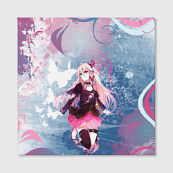 Холст квадратный Девушка аниме с бабочками, цвет: 3D-принт — фото 2