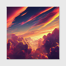 Холст квадратный Закатное солнце в облаках, цвет: 3D-принт — фото 2