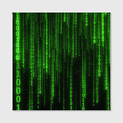 Холст квадратный Двоичный код зеленый, цвет: 3D-принт — фото 2