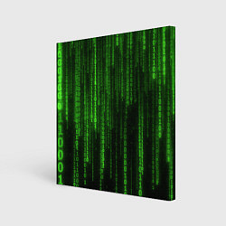 Картина квадратная Двоичный код зеленый
