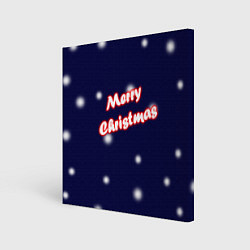 Холст квадратный Merry Christmas Неон, цвет: 3D-принт