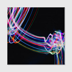 Холст квадратный Неоновые линии во тьме, цвет: 3D-принт — фото 2