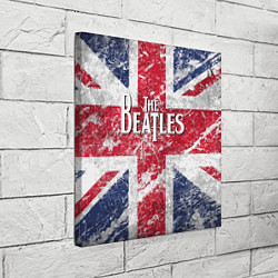Холст квадратный The Beatles - лого на фоне флага Великобритании, цвет: 3D-принт — фото 2