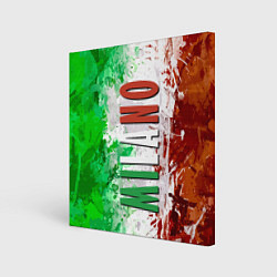 Холст квадратный Флаг Италии - кляксы, цвет: 3D-принт