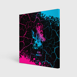 Холст квадратный Iron Maiden - neon gradient, цвет: 3D-принт