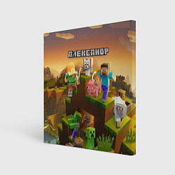 Холст квадратный Александр Minecraft, цвет: 3D-принт