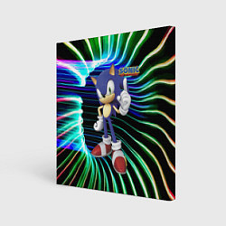 Холст квадратный Sonic - hedgehog - video game, цвет: 3D-принт