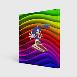 Картина квадратная Sonic - hedgehog - skateboarding - bands