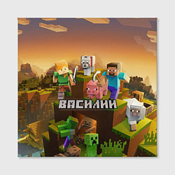 Холст квадратный Василий Minecraft, цвет: 3D-принт — фото 2