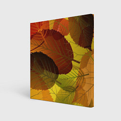 Холст квадратный Осенние крупные листья, цвет: 3D-принт