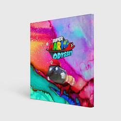 Холст квадратный Super Mario Odyssey - Bullet Bill - Nintendo, цвет: 3D-принт