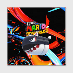 Холст квадратный Cat Bullet Bill - Super mario 3D World - Nintendo, цвет: 3D-принт — фото 2