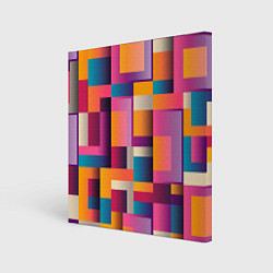 Холст квадратный Квадрат и прямоугольники, цвет: 3D-принт