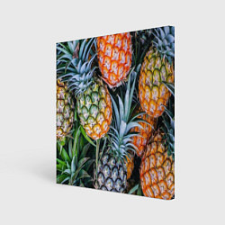 Холст квадратный Фон из ананасов, цвет: 3D-принт