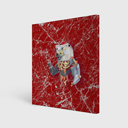 Холст квадратный Bear-zombie - Halloween, цвет: 3D-принт