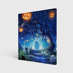 Холст квадратный Ночь Halloween, цвет: 3D-принт