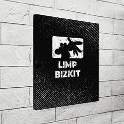 Холст квадратный Limp Bizkit с потертостями на темном фоне, цвет: 3D-принт — фото 2