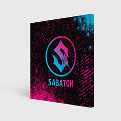 Холст квадратный Sabaton - neon gradient, цвет: 3D-принт