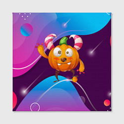 Холст квадратный Тыква с мандаринкой, цвет: 3D-принт — фото 2