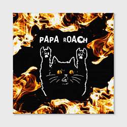 Холст квадратный Papa Roach рок кот и огонь, цвет: 3D-принт — фото 2