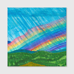 Холст квадратный Летний дождь радуга, цвет: 3D-принт — фото 2