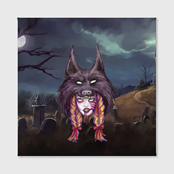 Холст квадратный Скальпель волка на девушке, цвет: 3D-принт — фото 2
