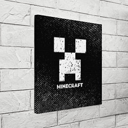 Холст квадратный Minecraft с потертостями на темном фоне, цвет: 3D-принт — фото 2