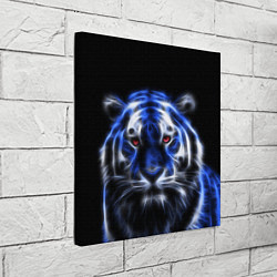 Холст квадратный Синий неоновый тигр, цвет: 3D-принт — фото 2