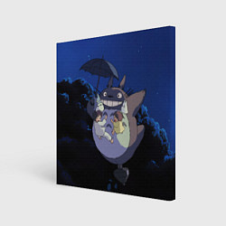 Картина квадратная Night flight Totoro