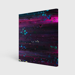 Картина квадратная Фиолетовые абстрактные волны и камни