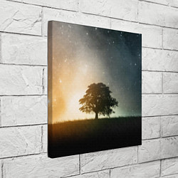 Холст квадратный Раскидистое дерево на фоне звёздного неба, цвет: 3D-принт — фото 2