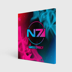 Холст квадратный Mass Effect - neon gradient, цвет: 3D-принт