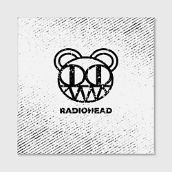 Холст квадратный Radiohead с потертостями на светлом фоне, цвет: 3D-принт — фото 2