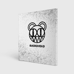 Холст квадратный Radiohead с потертостями на светлом фоне, цвет: 3D-принт