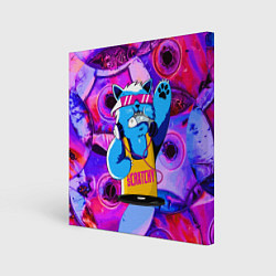 Холст квадратный DJ Scratchy in pink glasses, цвет: 3D-принт