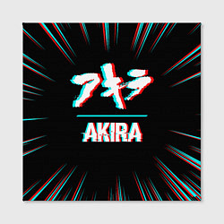 Холст квадратный Символ Akira в стиле glitch на темном фоне, цвет: 3D-принт — фото 2
