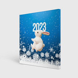Холст квадратный Белый большой кролик, цвет: 3D-принт