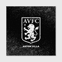 Холст квадратный Aston Villa с потертостями на темном фоне, цвет: 3D-принт — фото 2