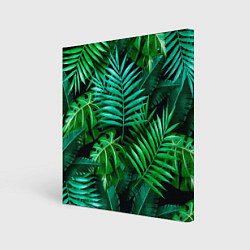 Холст квадратный Тропические растения - текстура, цвет: 3D-принт