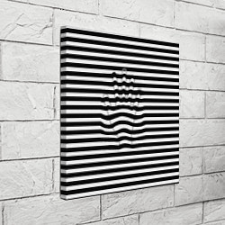 Холст квадратный Черно-белые полосы и контур руки, цвет: 3D-принт — фото 2