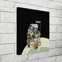 Холст квадратный NASA - Help! Astronaut - Joke, цвет: 3D-принт — фото 2