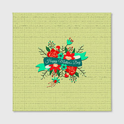 Холст квадратный Happy Mothers Day - букет, цвет: 3D-принт — фото 2