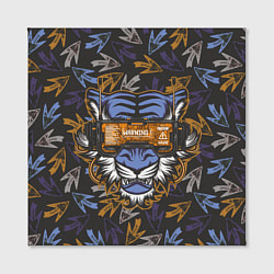 Холст квадратный Тигр в киберочках, цвет: 3D-принт — фото 2