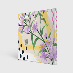 Холст квадратный Цветы Мемфиса, цвет: 3D-принт