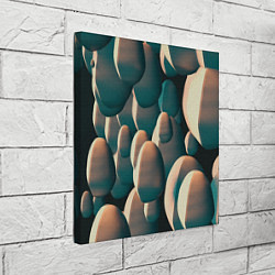 Холст квадратный Множество абстрактных летающих камней, цвет: 3D-принт — фото 2