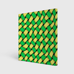 Картина квадратная Жёлто-зелёная плетёнка - оптическая иллюзия