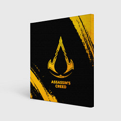 Холст квадратный Assassins Creed - gold gradient, цвет: 3D-принт